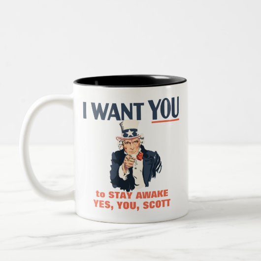 Uncle Sam Custom Bericht Grappig Patriottisch Tweekleurige Koffiemok (Links)