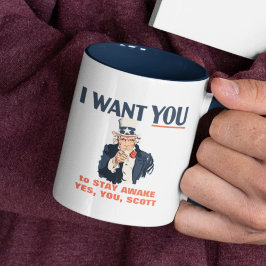 Uncle Sam Custom Bericht Grappig Patriottisch Tweekleurige Koffiemok