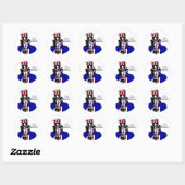Uncle Sam Day Ronde Sticker (Vel)