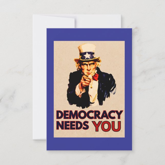 Uncle Sam: "Democratie heeft je nodig" (Voorkant)