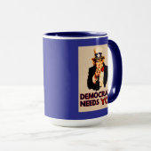 Uncle Sam: "Democratie heeft je nodig" Mok (Voorkant rechts)
