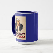 Uncle Sam: "Democratie heeft je nodig" Mok (Voorkant links)