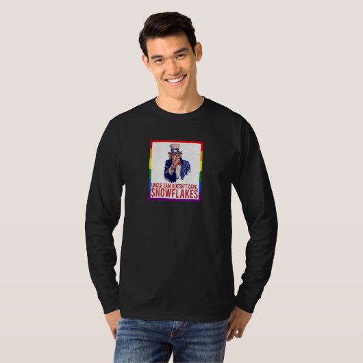 UNCLE SAM DOESN'T CARE SNOWFLAKES Funny American_8 T-shirt (Voorkant volledig)