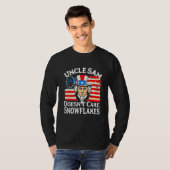UNCLE SAM DOESN'T CARE SNOWFLAKES Funny American T-shirt (Voorkant volledig)