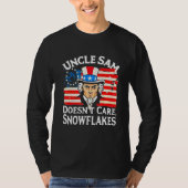 UNCLE SAM DOESN'T CARE SNOWFLAKES Funny American T-shirt (Voorkant)