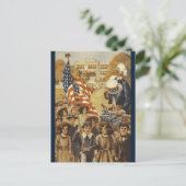 Uncle Sam en de Patriottische Mars Briefkaart (Staand voorkant)