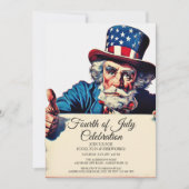 Uncle Sam en Simple Vierde van juli viering Kaart (Voorkant)