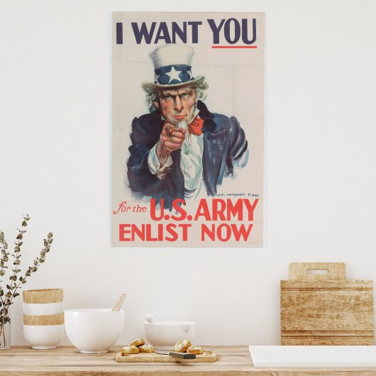 Uncle Sam Enlistment Propaganda Poster (Keuken)