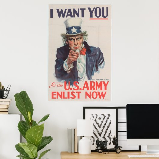Uncle Sam Enlistment Propaganda Poster (Thuiskantoor)