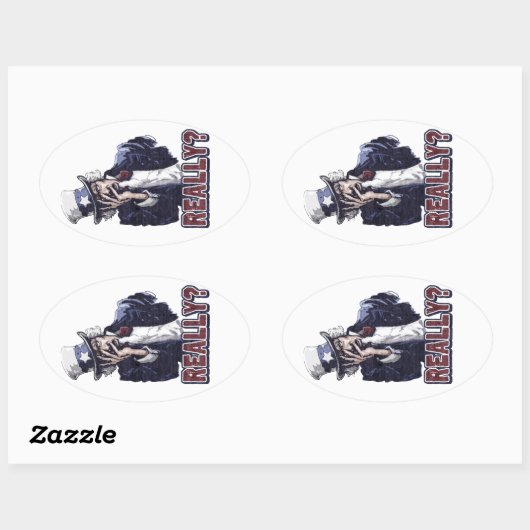 Uncle Sam Facepalm Ovale Sticker (Vel)
