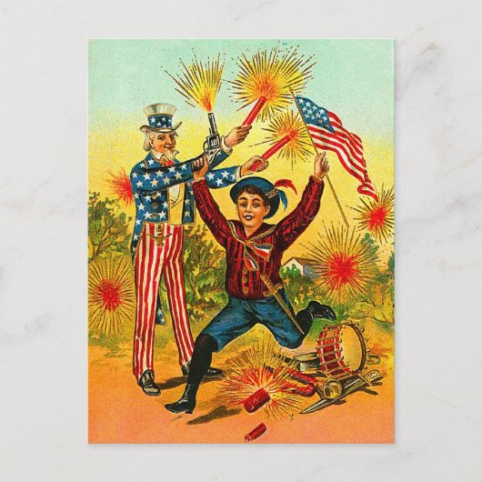  Uncle Sam Fireworks Briefkaart (Voorkant)