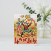 Uncle Sam Fireworks Child  op 4 juli Briefkaart (Staand voorkant)