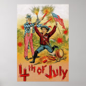 Uncle Sam Fireworks Child op 4 juli Poster (Voorkant)