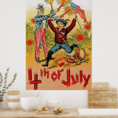 Uncle Sam Fireworks Child op 4 juli Poster (Keuken)