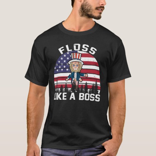 UNCLE SAM Floss Like A Boss TShirt Flossen 4e van (Voorkant)