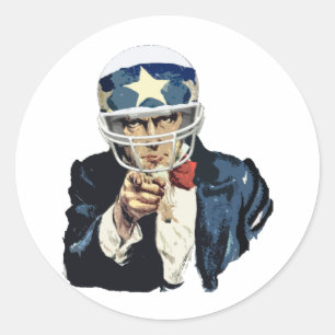 Uncle Sam football Ronde Sticker