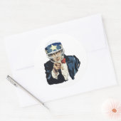 Uncle Sam football Ronde Sticker (Envelop)