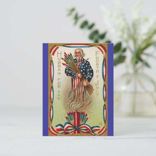 Uncle Sam Forth van juli Briefkaart (Staand voorkant)
