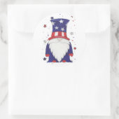 Uncle Sam Gnome Ronde Sticker (Tas)