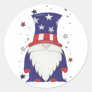 Uncle Sam Gnome Ronde Sticker