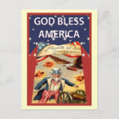 Uncle Sam, God zegene Amerika Briefkaart (Voorkant)