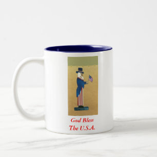 Uncle Sam - God zegene de Verenigde Staten. Tweekleurige Koffiemok