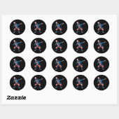 Uncle Sam Grappig 4th van juli Patriottische jonge Ronde Sticker (Vel)