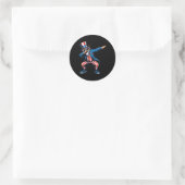 Uncle Sam Grappig 4th van juli Patriottische jonge Ronde Sticker (Tas)