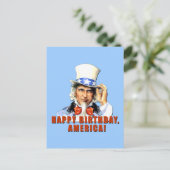 Uncle Sam Happy Birthday America Tshirt Briefkaart (Staand voorkant)