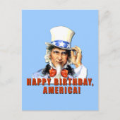 Uncle Sam Happy Birthday America Tshirt Briefkaart (Voorkant)