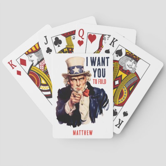 Uncle Sam, ik wil dat je grappig vouwt Pokerkaarten (Achterkant)
