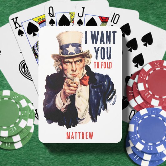 Uncle Sam, ik wil dat je grappig vouwt Pokerkaarten