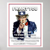 Uncle Sam Ik wil dat je wakker wordt Quote Poster (Voorkant)