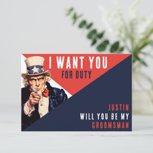 Uncle Sam, ik wil je Groomsman voorstel (Staand voorkant)