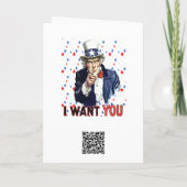 Uncle Sam ik wil je met sterren en strepen backgr Kaart (Achterkant)