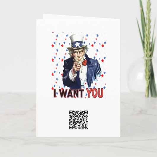 Uncle Sam ik wil je met sterren en strepen backgr Kaart (Achterkant)