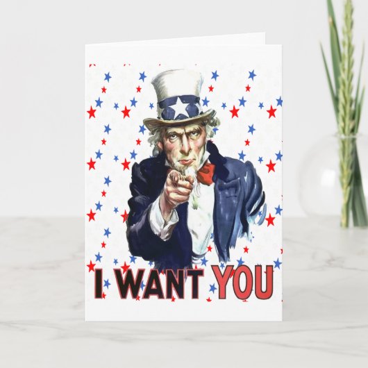 Uncle Sam ik wil je met sterren en strepen backgr Kaart (Voorkant)