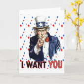 Uncle Sam ik wil je met sterren en strepen backgr Kaart (Gele Bloem)
