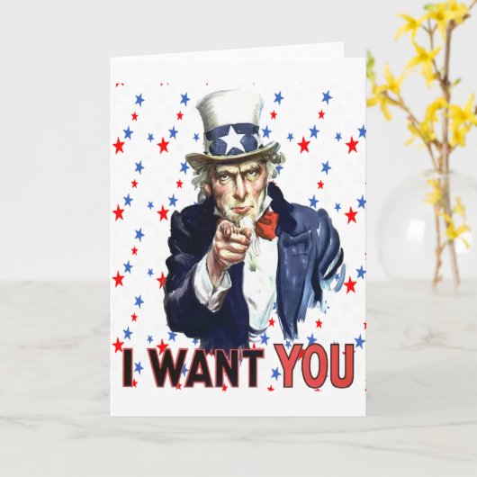 Uncle Sam ik wil je met sterren en strepen backgr Kaart (Gele Bloem)