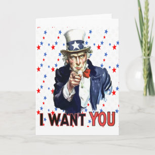 Uncle Sam ik wil je met sterren en strepen backgr Kaart