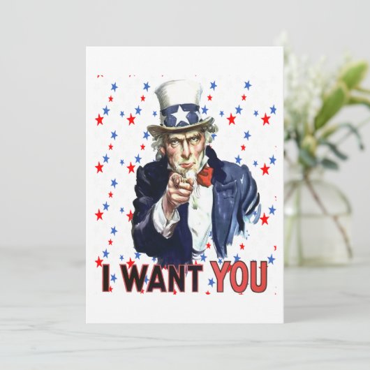 Uncle Sam Ik wil je met sterren en strepen Kaart (Staand voorkant)