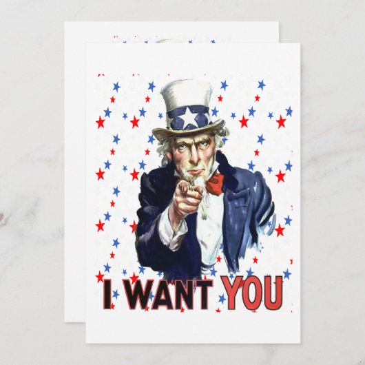 Uncle Sam Ik wil je met sterren en strepen Kaart (Voorkant / Achterkant)