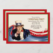 Uncle Sam Kerstfeest Uitnodiging (Voorkant / Achterkant)