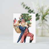 Uncle Sam Kerstman Kerstmis Feestdagenkaart (Staand voorkant)
