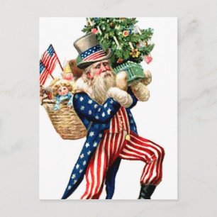 Uncle Sam Kerstman Kerstmis Feestdagenkaart