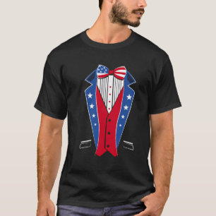 Uncle Sam Kostuum Pet Amerikaanse Vlag Vierde 4e T-shirt
