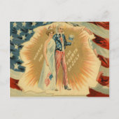 Uncle Sam Lady Liberty Amerikaanse vlag Briefkaart (Voorkant)
