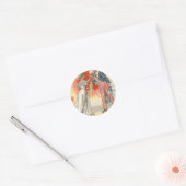 Uncle Sam Lady Liberty Vlag Vuurwerk Ronde Sticker (Envelop)