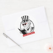 Uncle Sam leest verboden boeken Ronde Sticker (Envelop)
