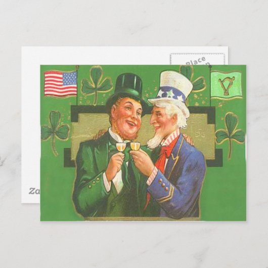 Uncle Sam Leprechaun St Patrick's Day Kaart (Voorkant / Achterkant)